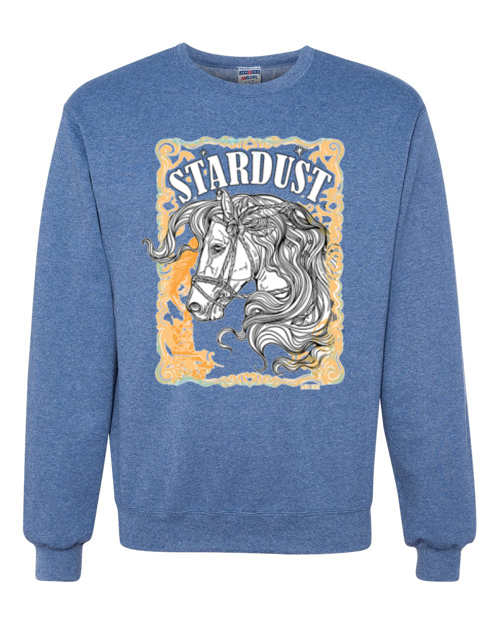 Sudadera Cuello Redondo Star Dust Horse Negra y Amarilla Envejecida Vintage Unisex - Imagen 15 de 21