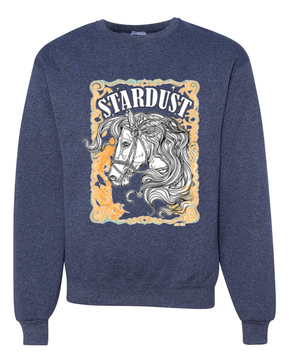 Sudadera Cuello Redondo Star Dust Horse Negra y Amarilla Envejecida Vintage Unisex - Imagen 16 de 21