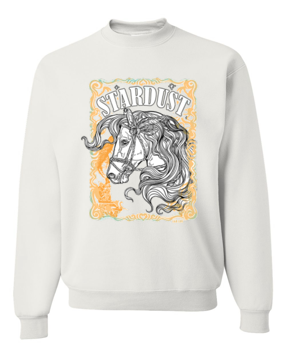 Sudadera Cuello Redondo Star Dust Horse Negra y Amarilla Envejecida Vintage Unisex - Imagen 18 de 21
