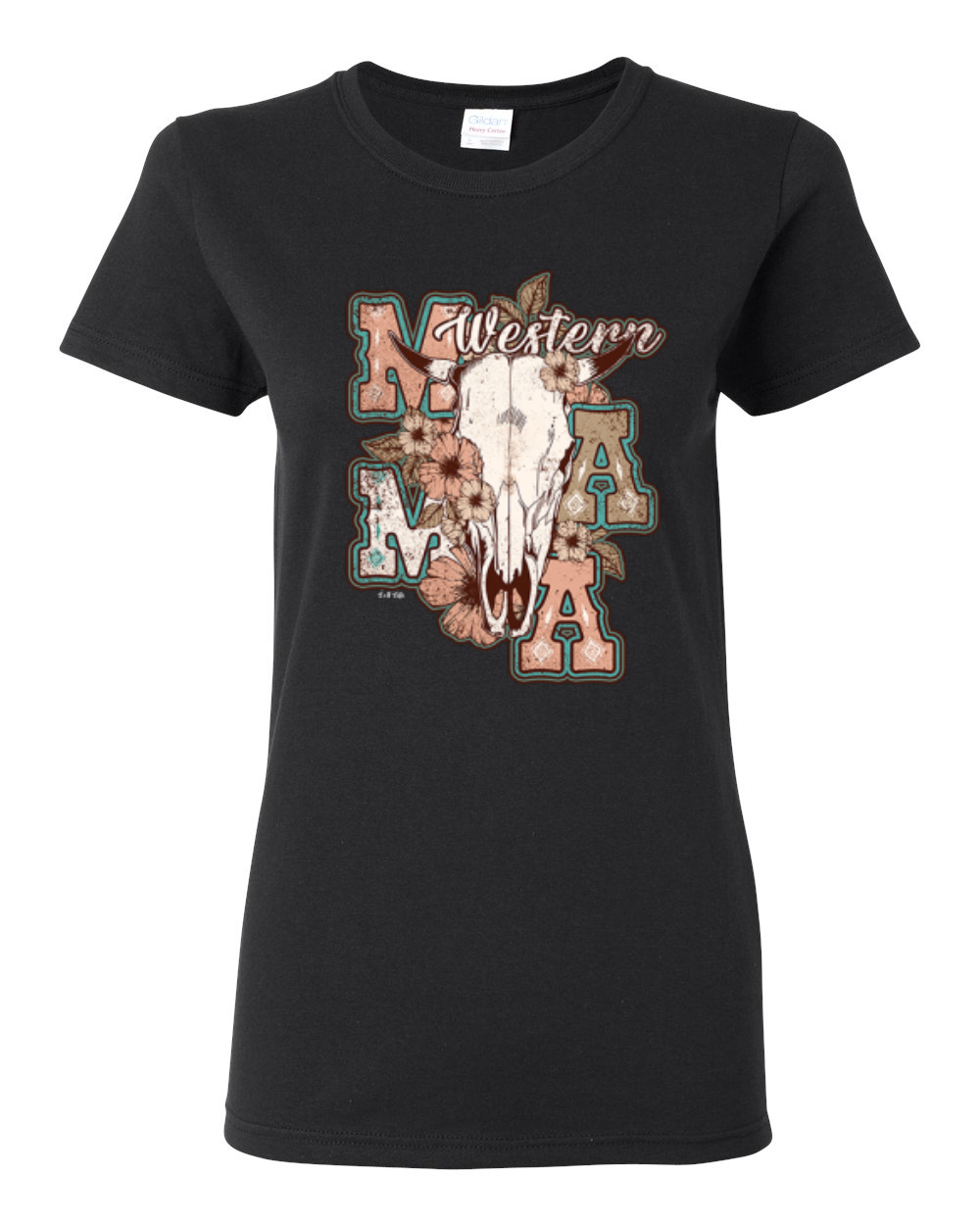 Grafik-T-Shirt Western Ma Steer rosa und grau Distressed Country für Damen - Bild 3 von 15