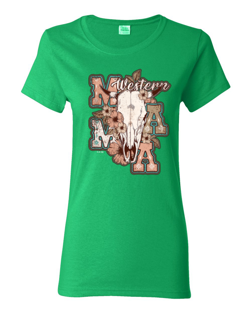 Grafik-T-Shirt Western Ma Steer rosa und grau Distressed Country für Damen - Bild 7 von 15