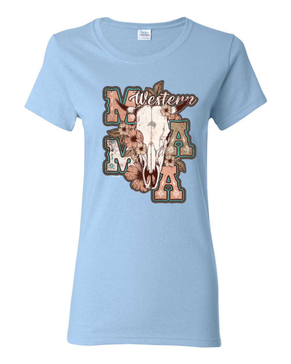 Grafik-T-Shirt Western Ma Steer rosa und grau Distressed Country für Damen - Bild 15 von 15