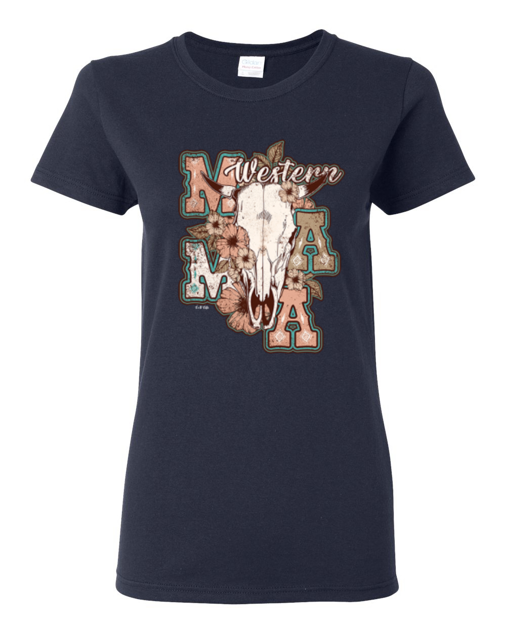 Grafik-T-Shirt Western Ma Steer rosa und grau Distressed Country für Damen - Bild 10 von 15