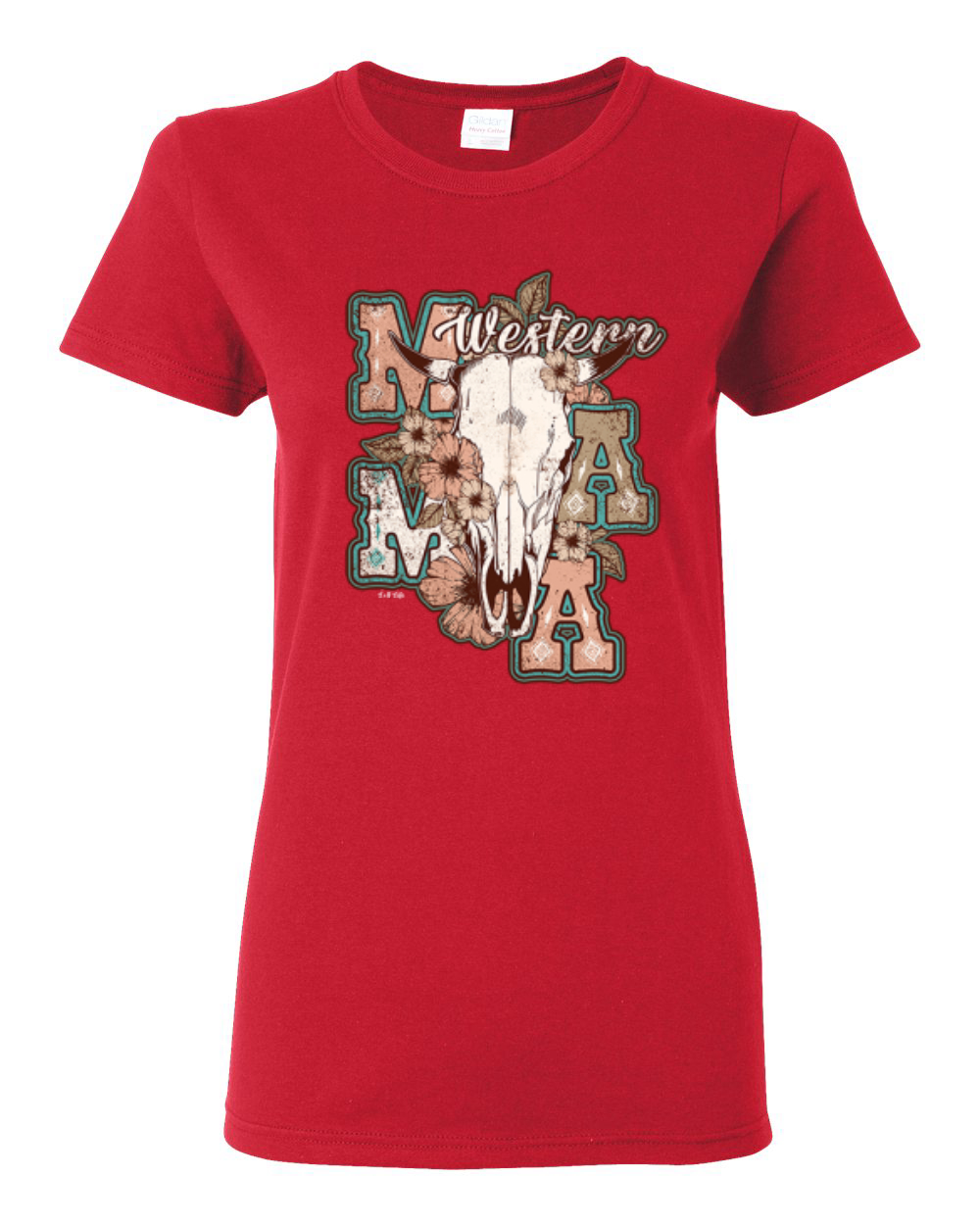 Grafik-T-Shirt Western Ma Steer rosa und grau Distressed Country für Damen - Bild 12 von 15