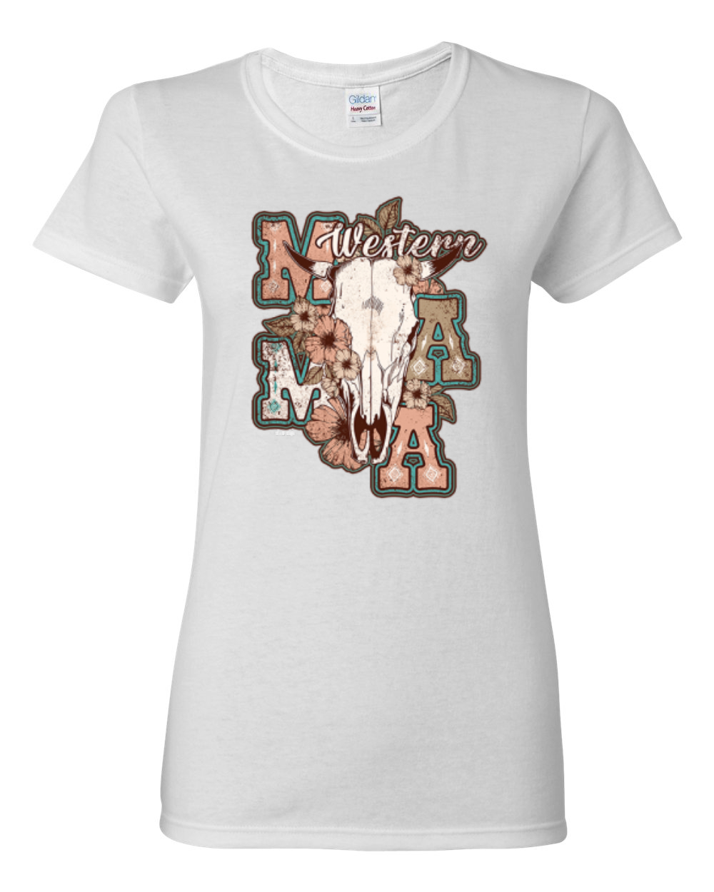 Grafik-T-Shirt Western Ma Steer rosa und grau Distressed Country für Damen - Bild 14 von 15