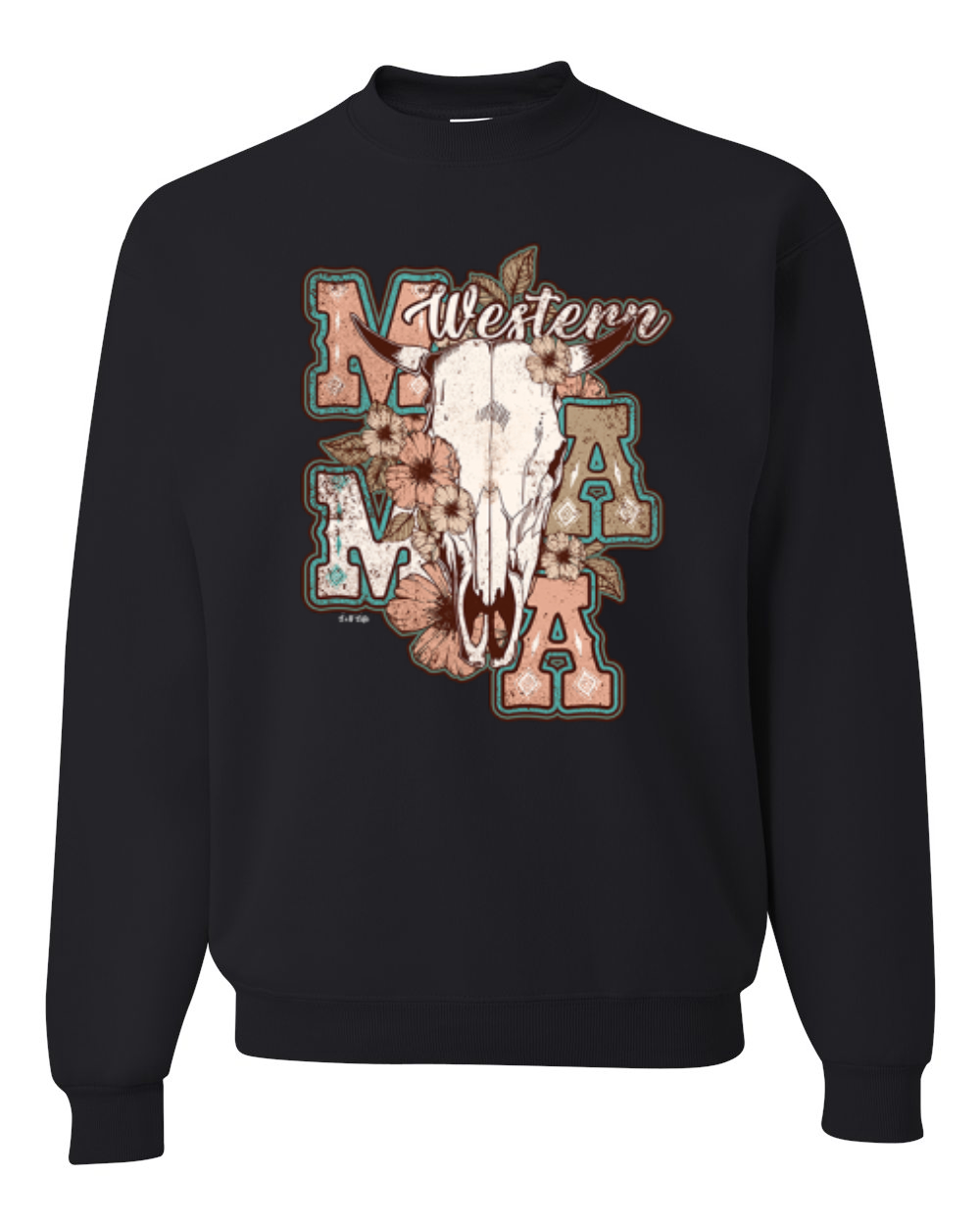 Western Ma Steer Pink And Grey Distressed Country Unisex Crewneck Sweatshirt - Imagen 3 de 21
