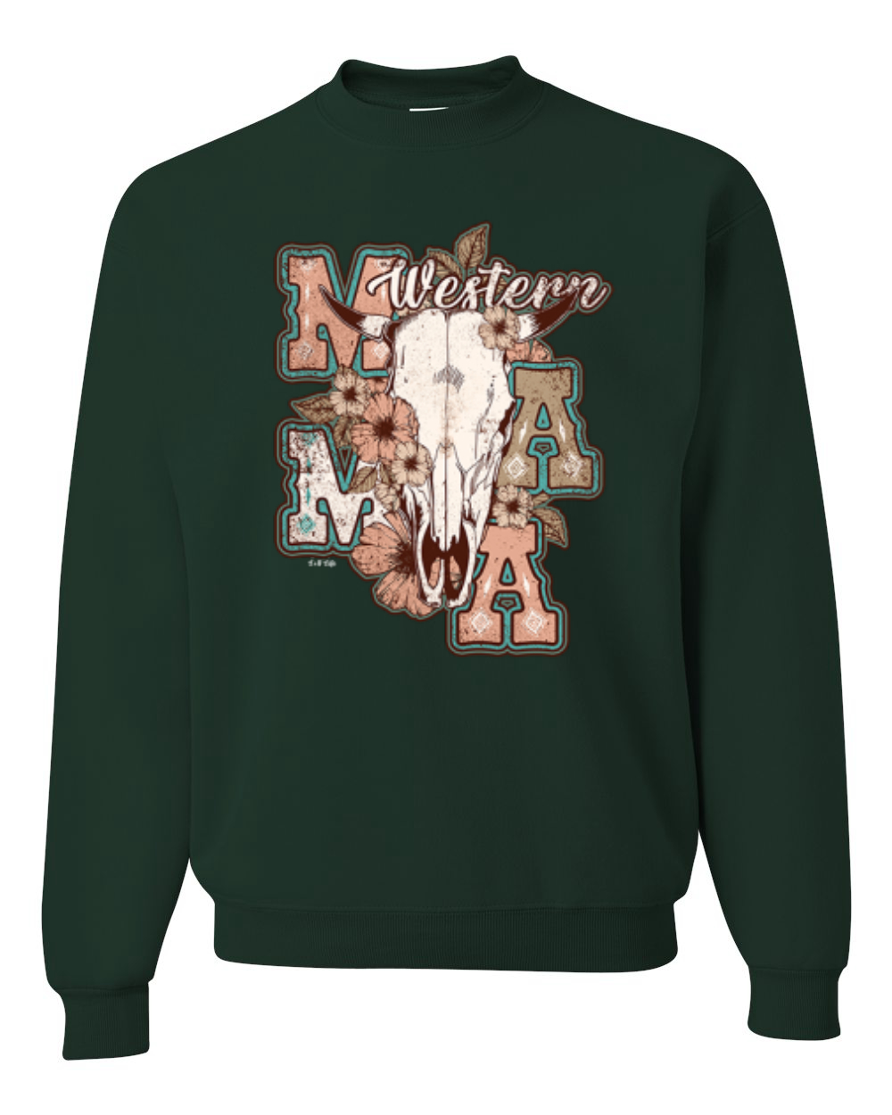 Western Ma Steer Pink And Grey Distressed Country Unisex Crewneck Sweatshirt - Imagen 5 de 21