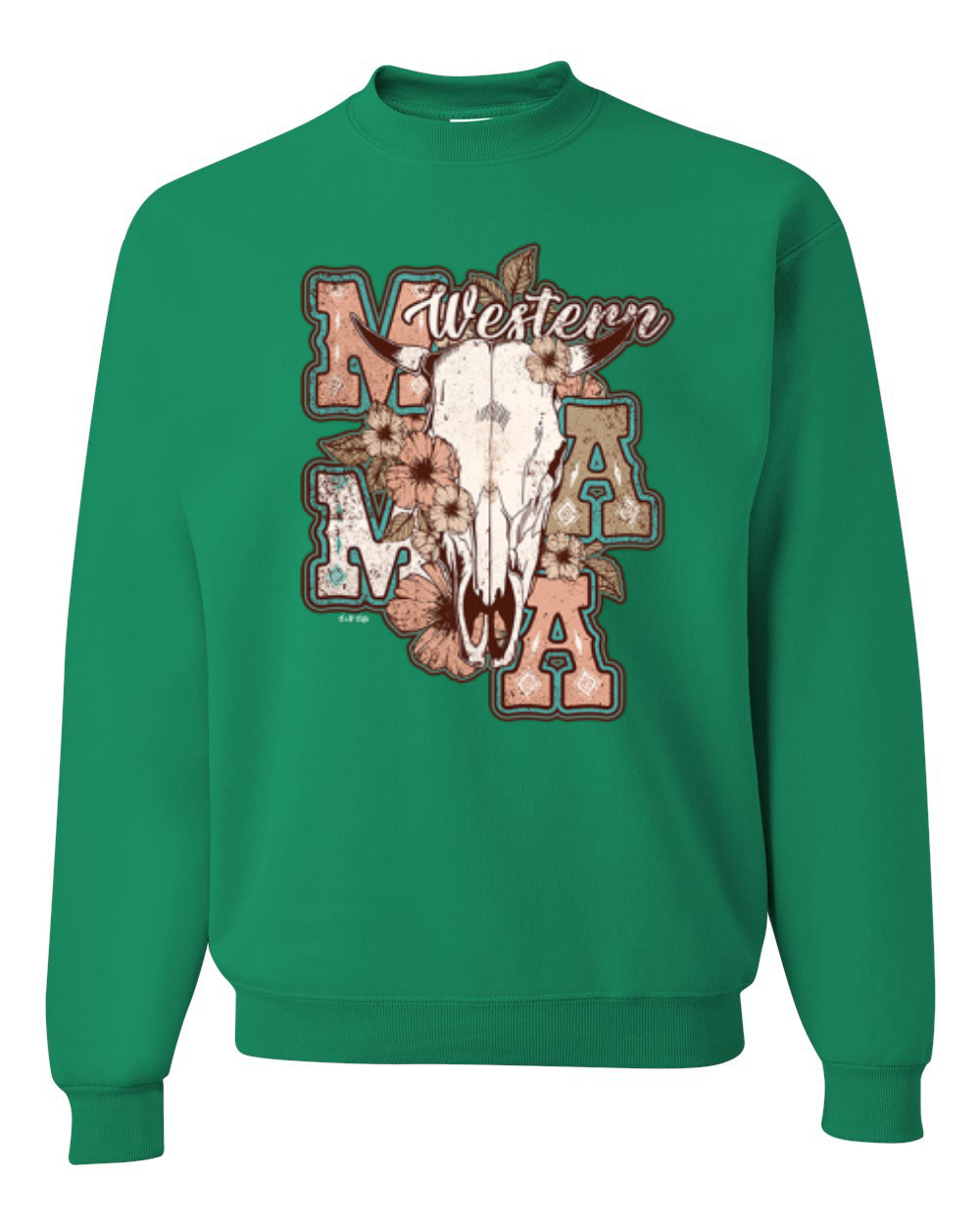 Western Ma Steer Pink And Grey Distressed Country Unisex Crewneck Sweatshirt - Imagen 8 de 21