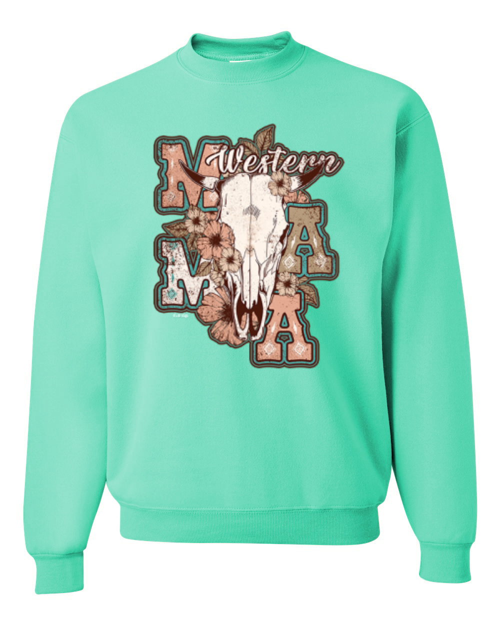 Western Ma Steer Pink And Grey Distressed Country Unisex Crewneck Sweatshirt - Imagen 19 de 21