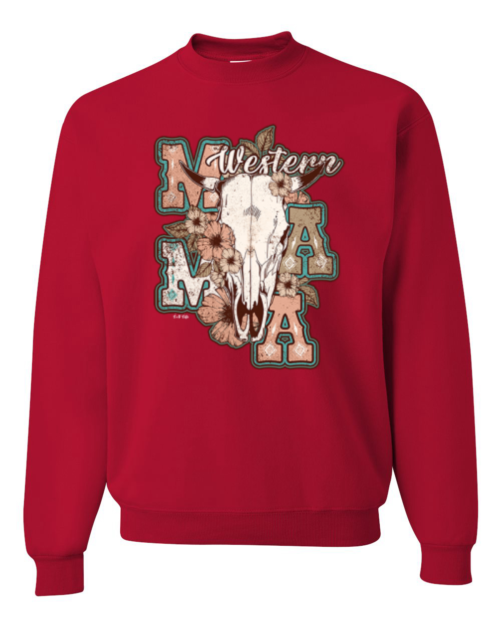 Western Ma Steer Pink And Grey Distressed Country Unisex Crewneck Sweatshirt - Imagen 13 de 21