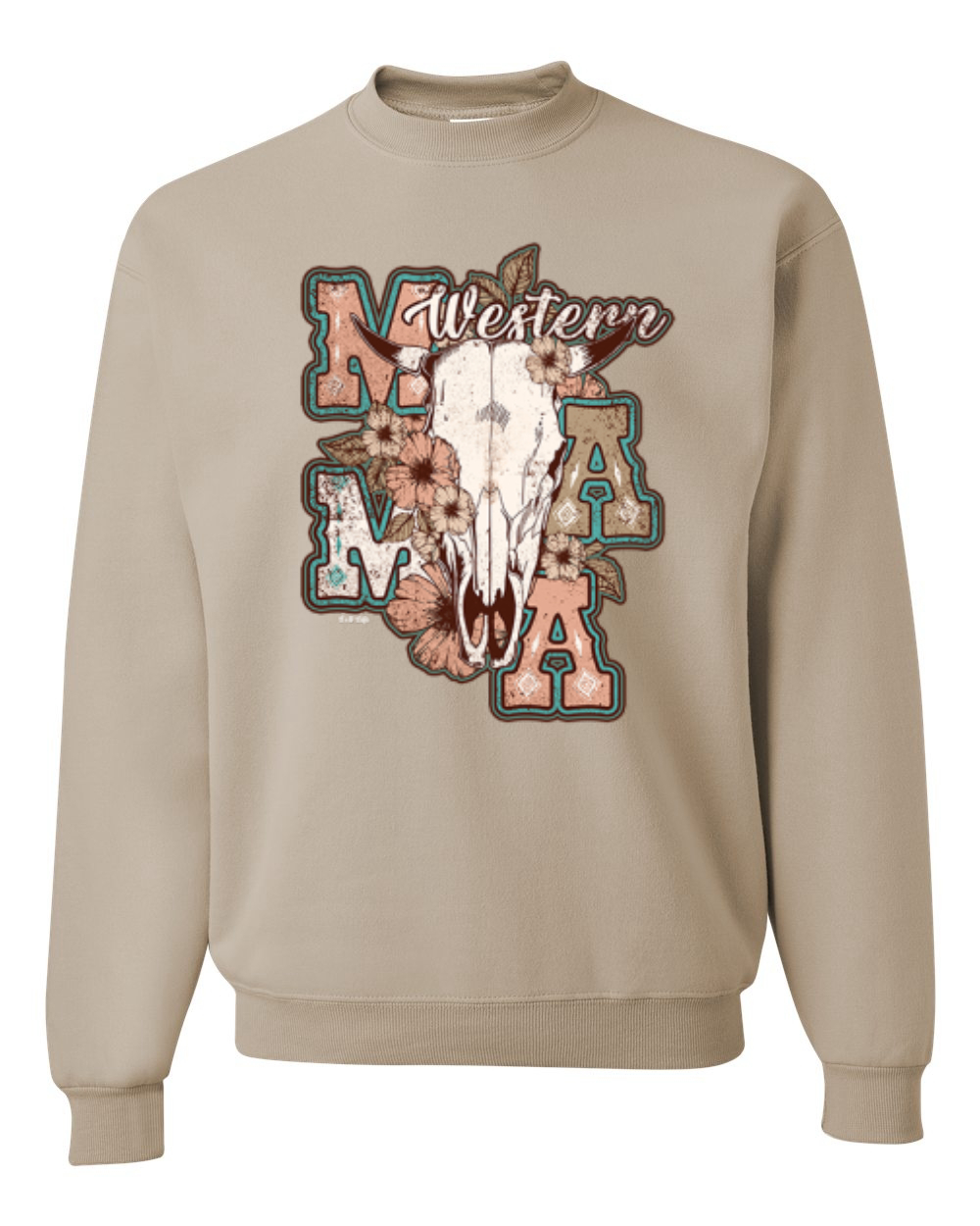 Western Ma Steer Pink And Grey Distressed Country Unisex Crewneck Sweatshirt - Imagen 20 de 21