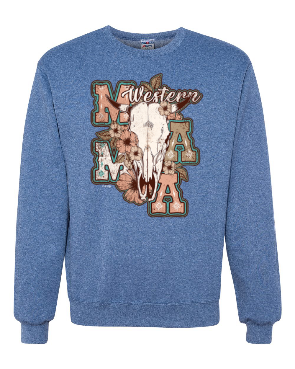Western Ma Steer Pink And Grey Distressed Country Unisex Crewneck Sweatshirt - Imagen 15 de 21