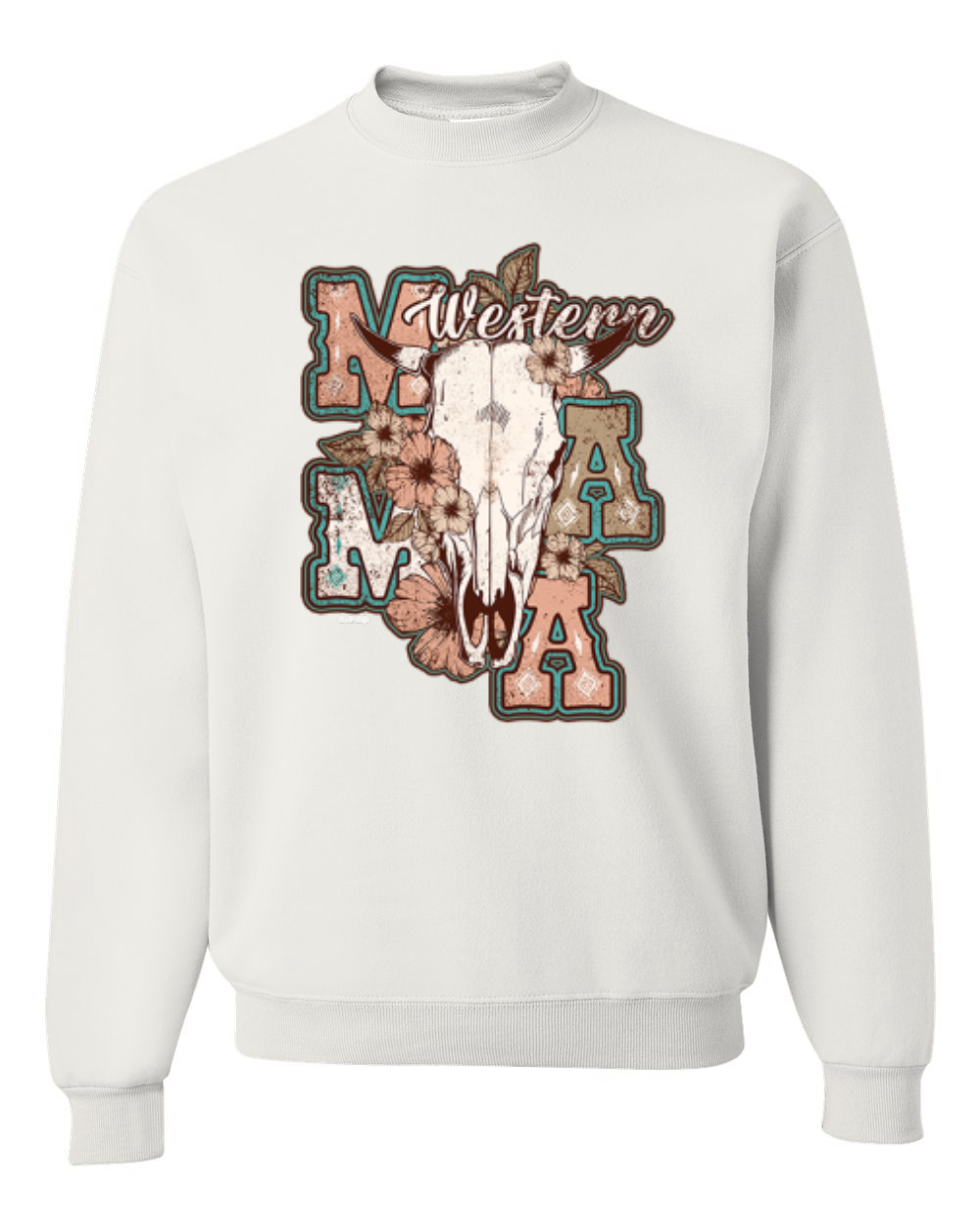 Western Ma Steer Pink And Grey Distressed Country Unisex Crewneck Sweatshirt - Imagen 18 de 21