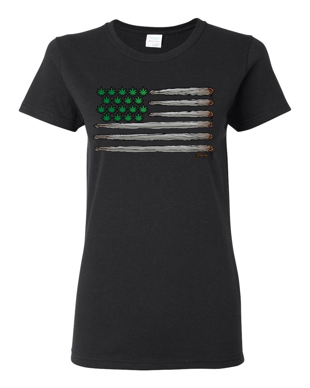 Camiseta gráfica para mujer Weed con bandera de EE. UU. - Imagen 3 de 7