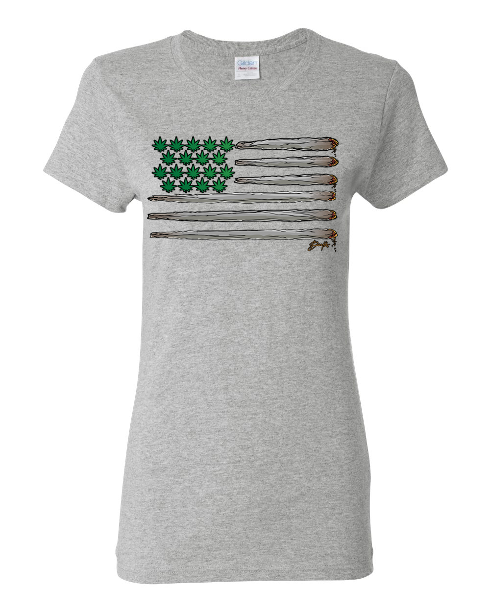 Camiseta gráfica para mujer Weed con bandera de EE. UU. - Imagen 5 de 7