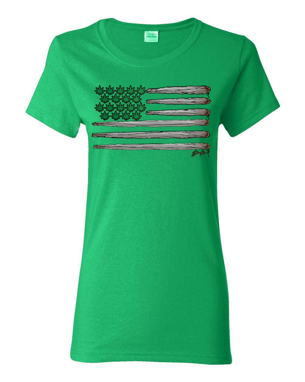 Camiseta gráfica para mujer Weed con bandera de EE. UU. - Imagen 6 de 7