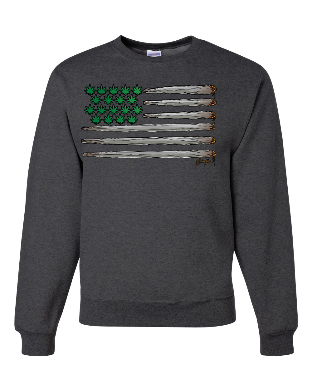 Sudadera de cuello redondo unisex con bandera de EE. UU. - Imagen 5 de 8