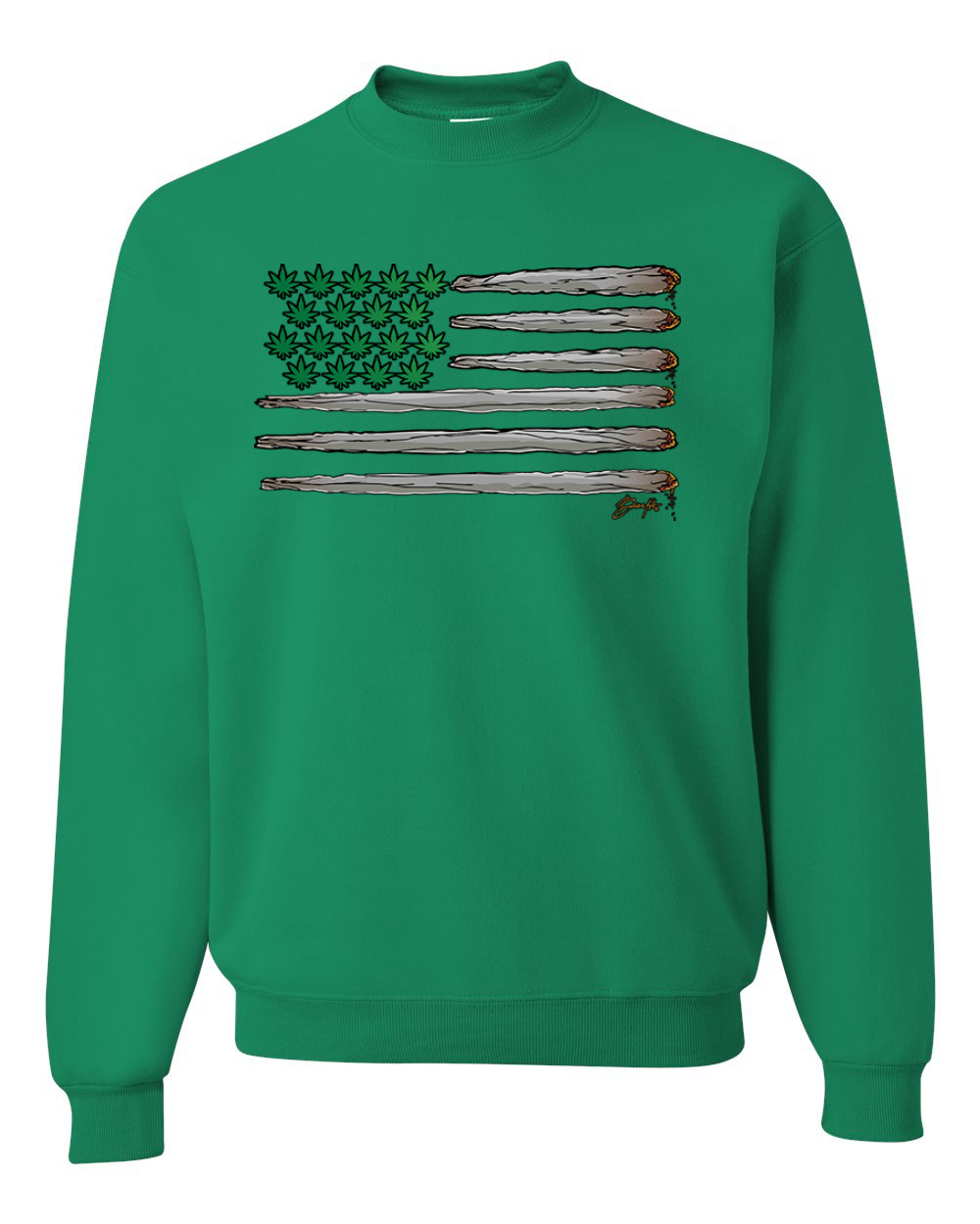 Sudadera de cuello redondo unisex con bandera de EE. UU. - Imagen 7 de 8