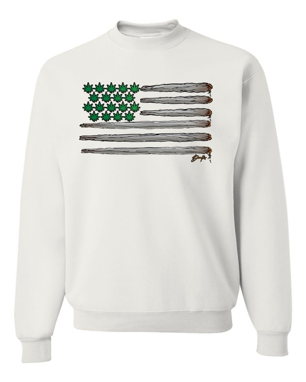 Sudadera de cuello redondo unisex con bandera de EE. UU. - Imagen 8 de 8