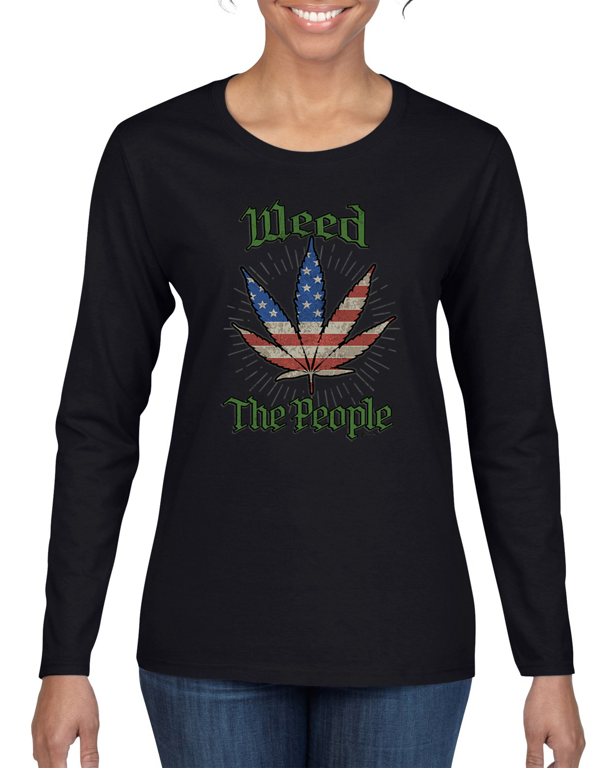 Weed the People Weed Damen-Grafik-Langarm-T-Shirt - Bild 3 von 6