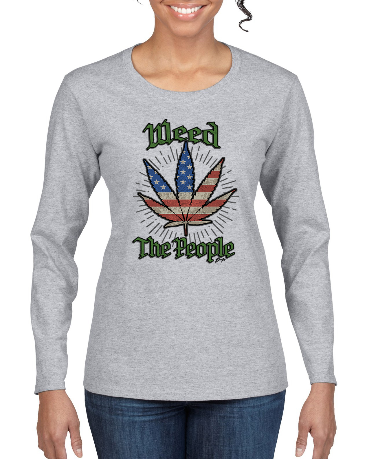Weed the People Weed Damen-Grafik-Langarm-T-Shirt - Bild 4 von 6