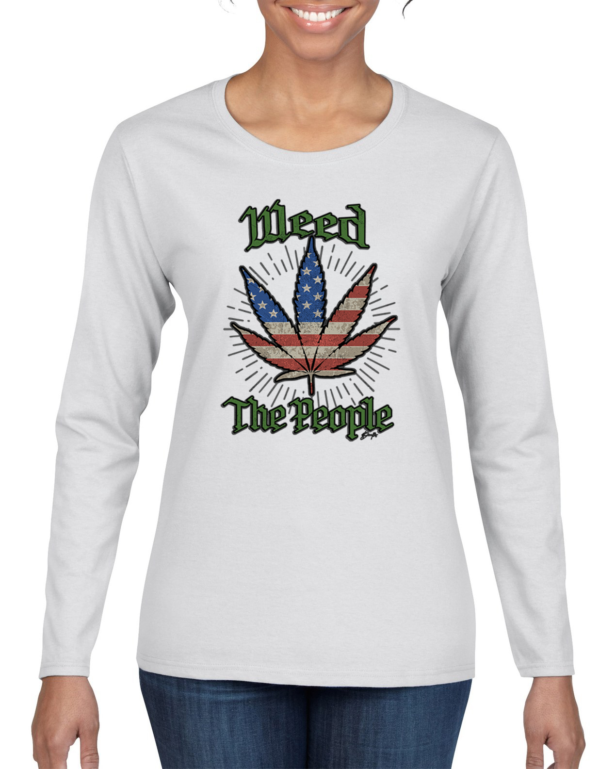 Weed the People Weed Damen-Grafik-Langarm-T-Shirt - Bild 6 von 6
