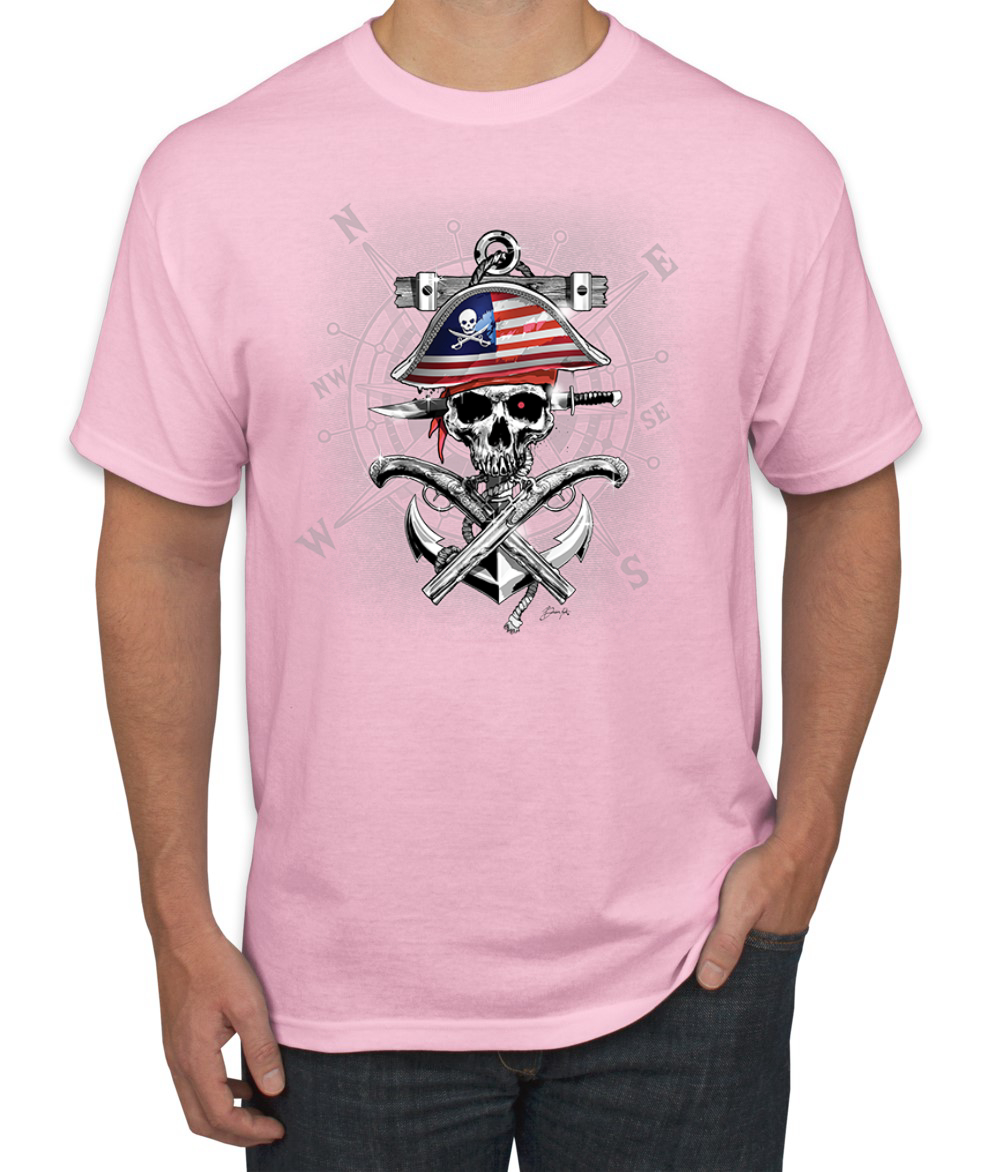 Camiseta para hombre American Pirate Skull Compassf - Imagen 10 de 28