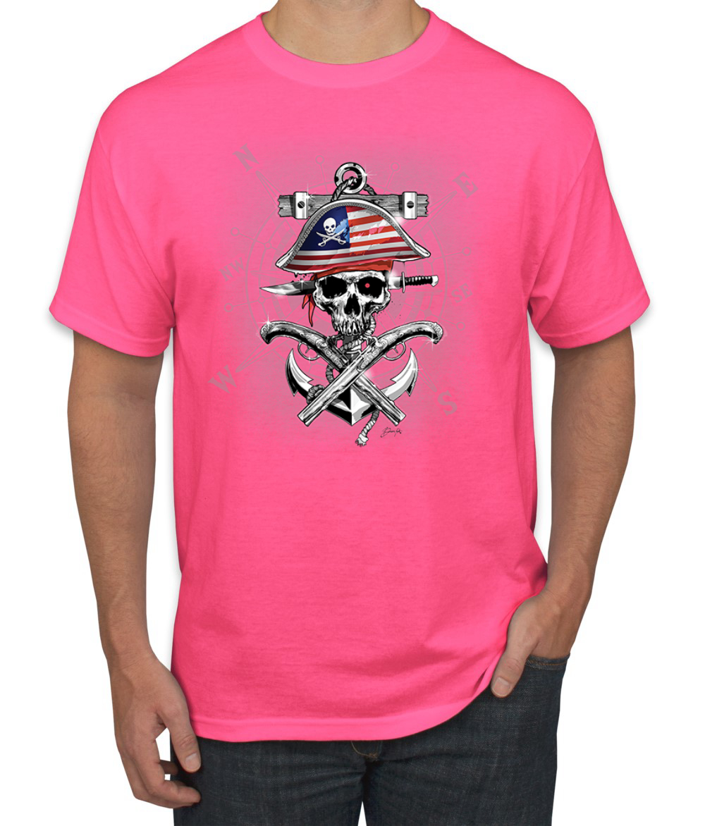Camiseta para hombre American Pirate Skull Compassf - Imagen 13 de 28