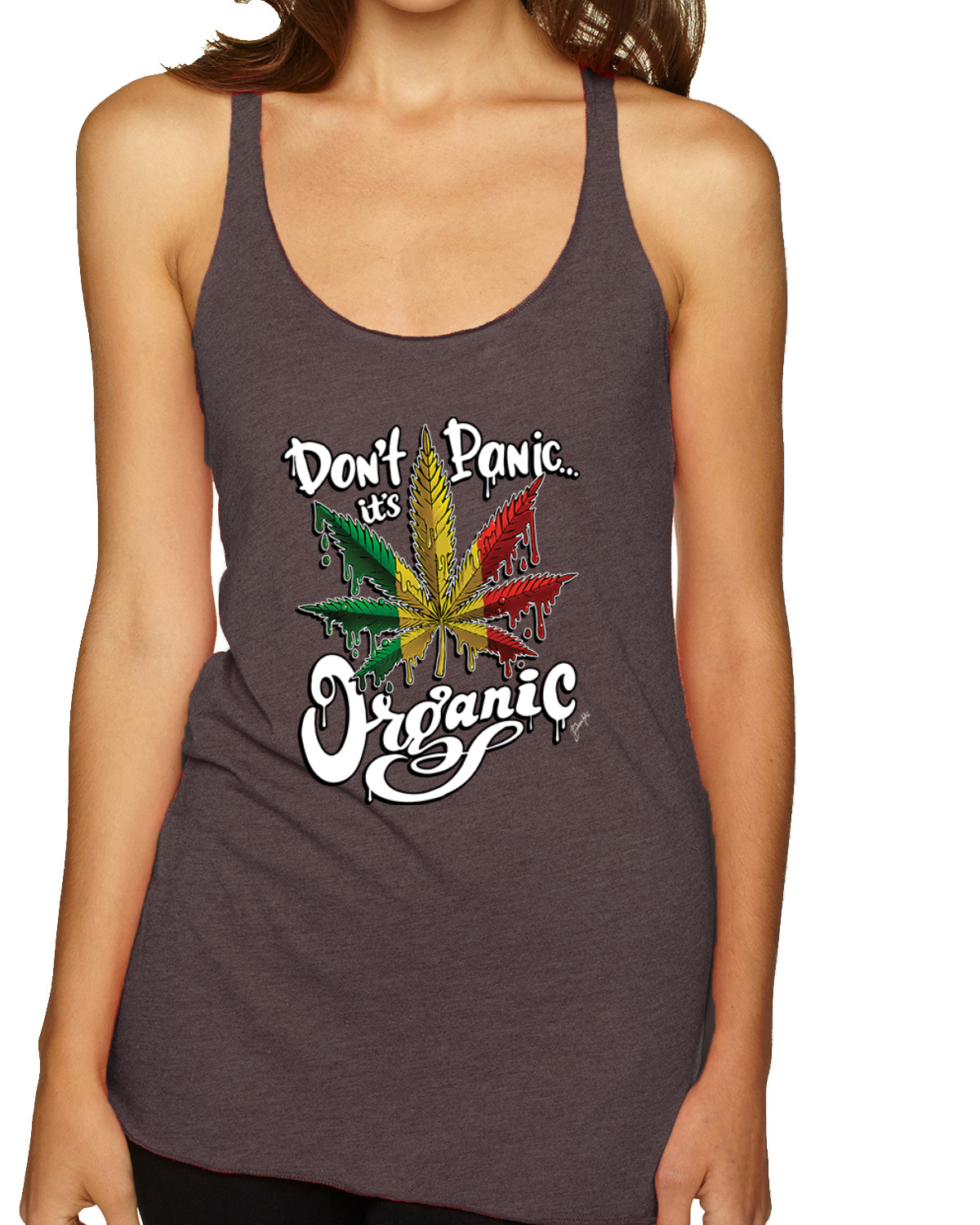 Don't Panic It's Organic Tri-Blend Racerback Tank Top - Picture 3 of 16