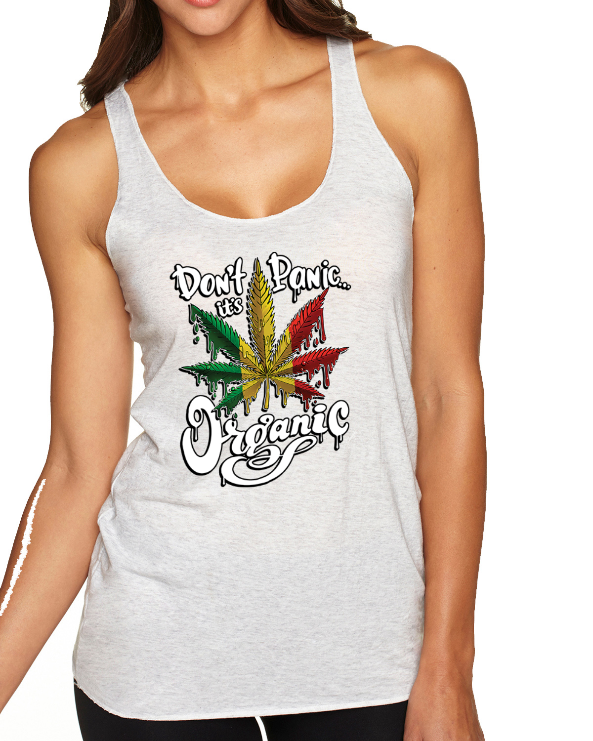 Don't Panic It's Organic Tri-Blend Racerback Tank Top - Picture 7 of 16