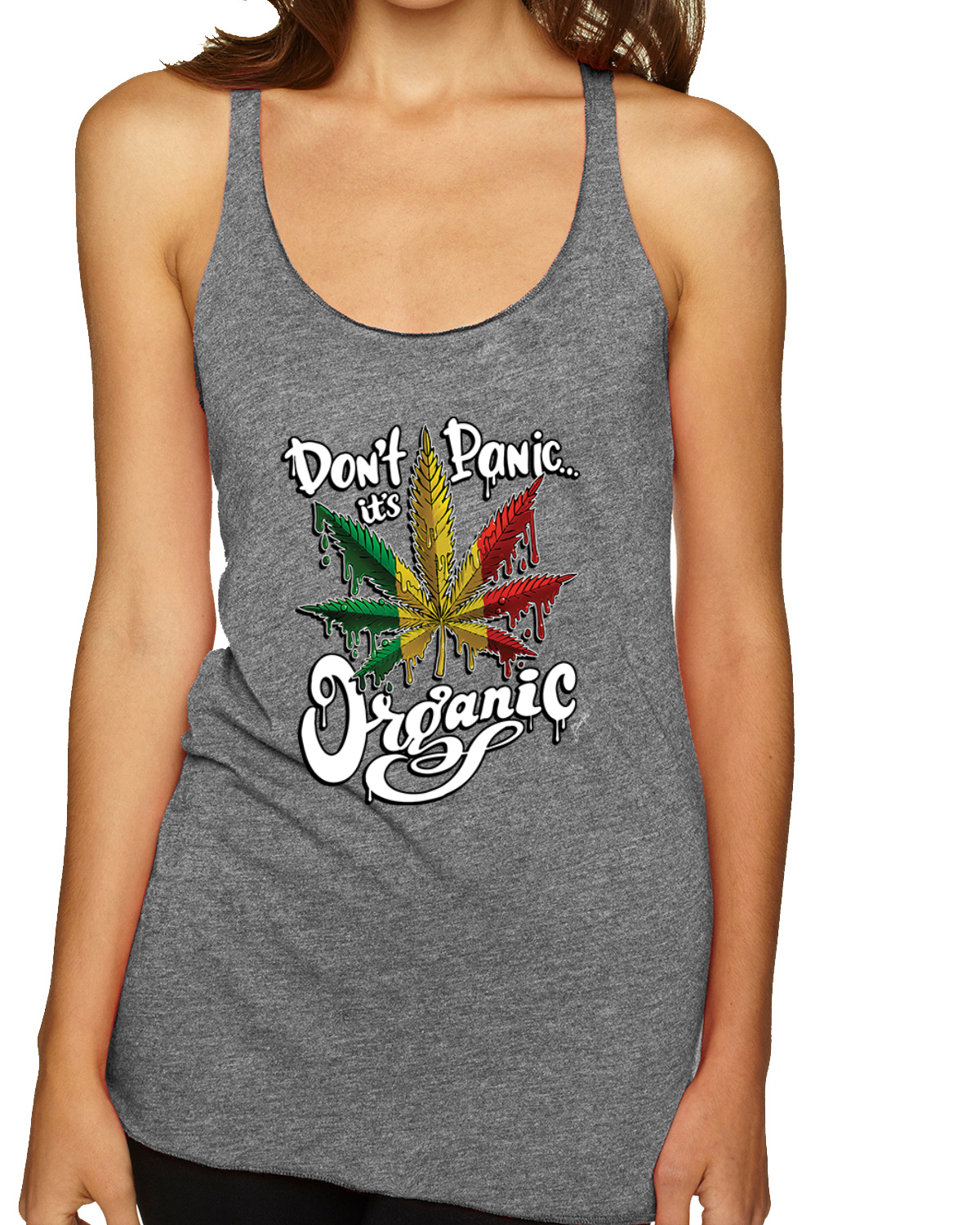 Don't Panic It's Organic Tri-Blend Racerback Tank Top - Picture 8 of 16