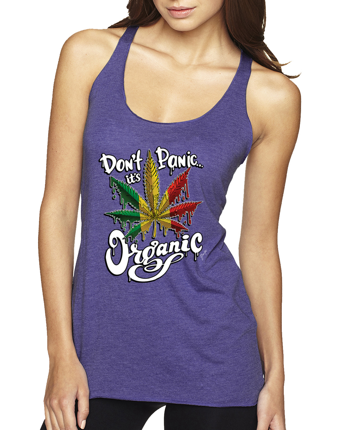Don't Panic It's Organic Tri-Blend Racerback Tank Top - Picture 4 of 16