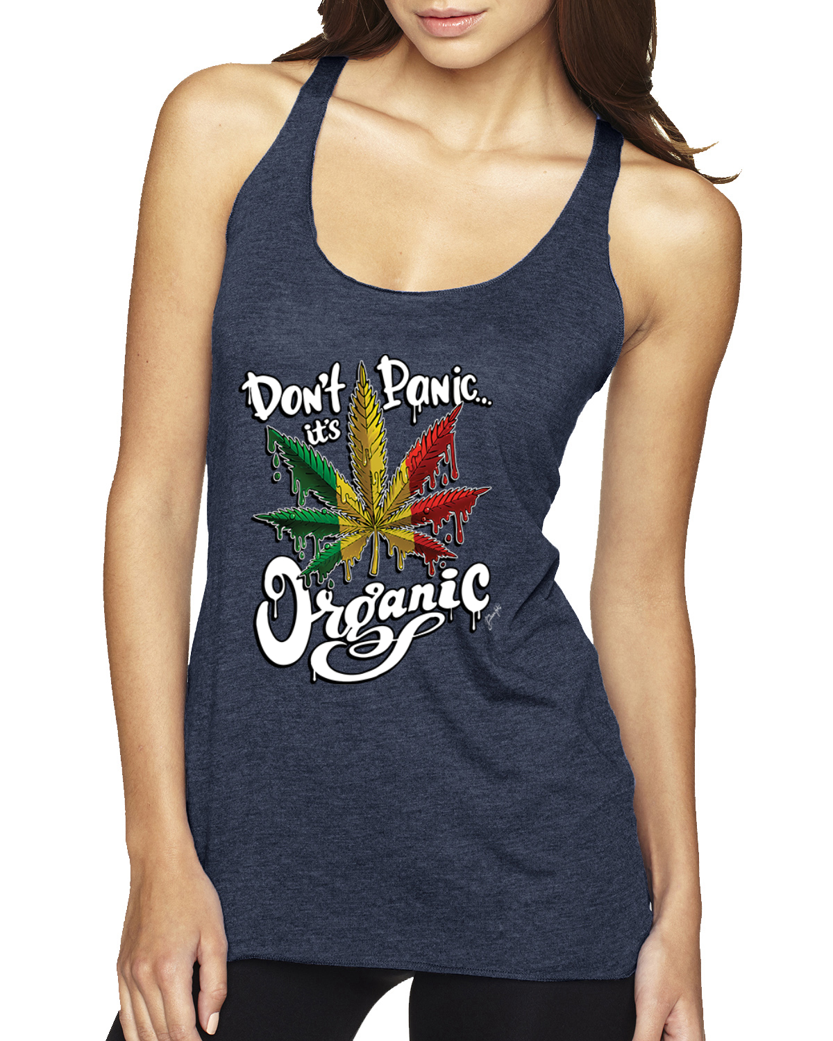 Don't Panic It's Organic Tri-Blend Racerback Tank Top - Picture 10 of 16