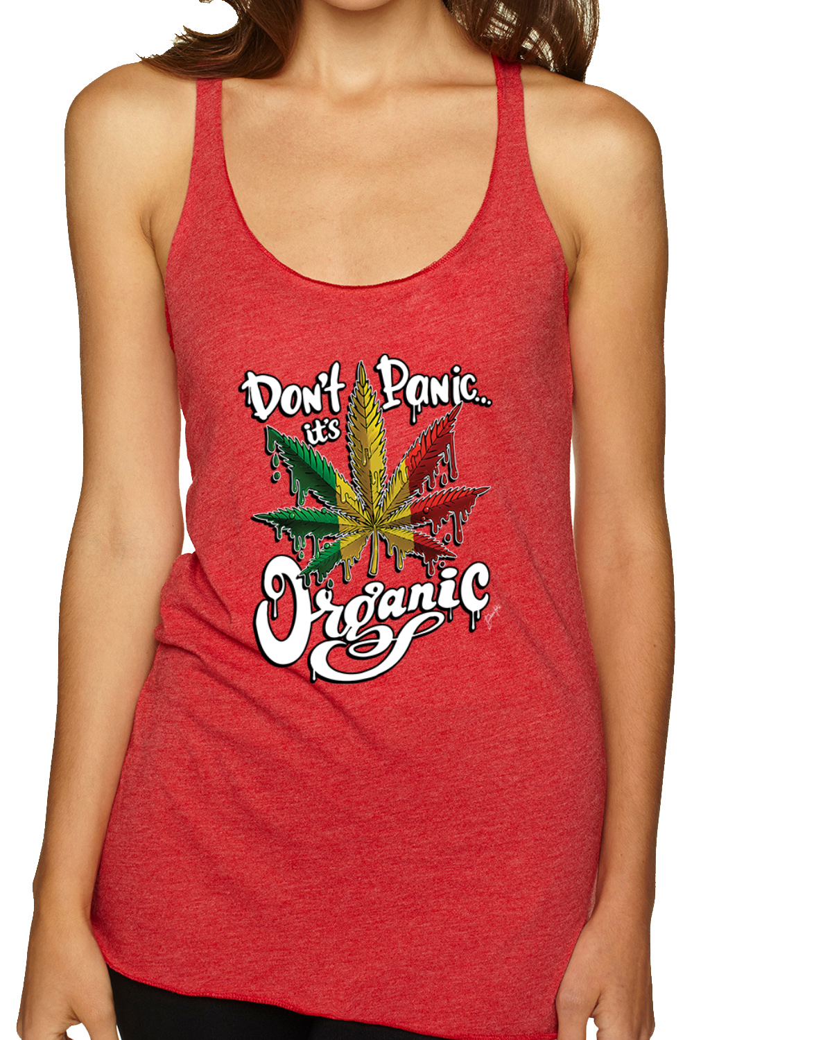 Don't Panic It's Organic Tri-Blend Racerback Tank Top - Picture 11 of 16