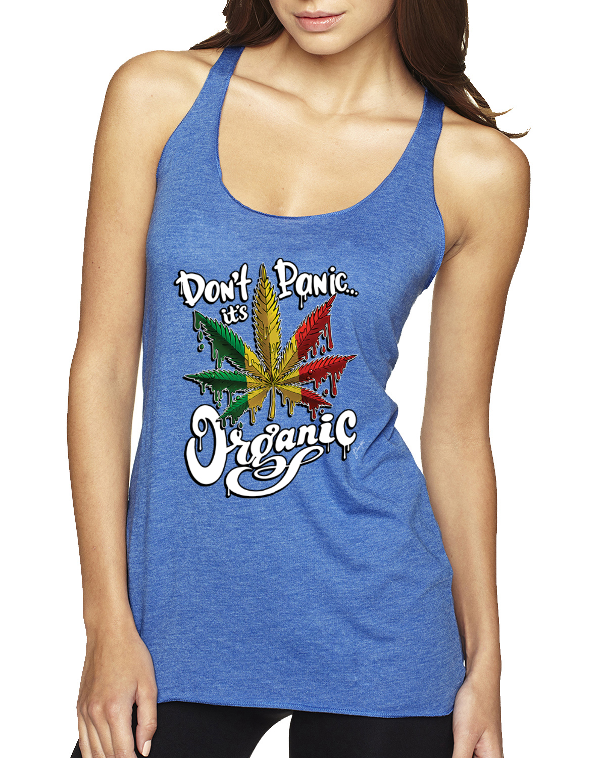 Don't Panic It's Organic Tri-Blend Racerback Tank Top - Picture 12 of 16