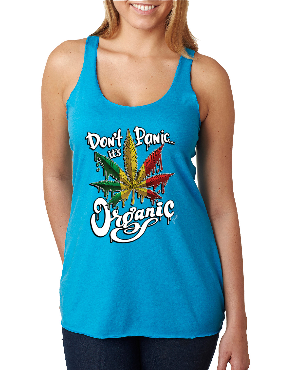 Don't Panic It's Organic Tri-Blend Racerback Tank Top - Picture 13 of 16