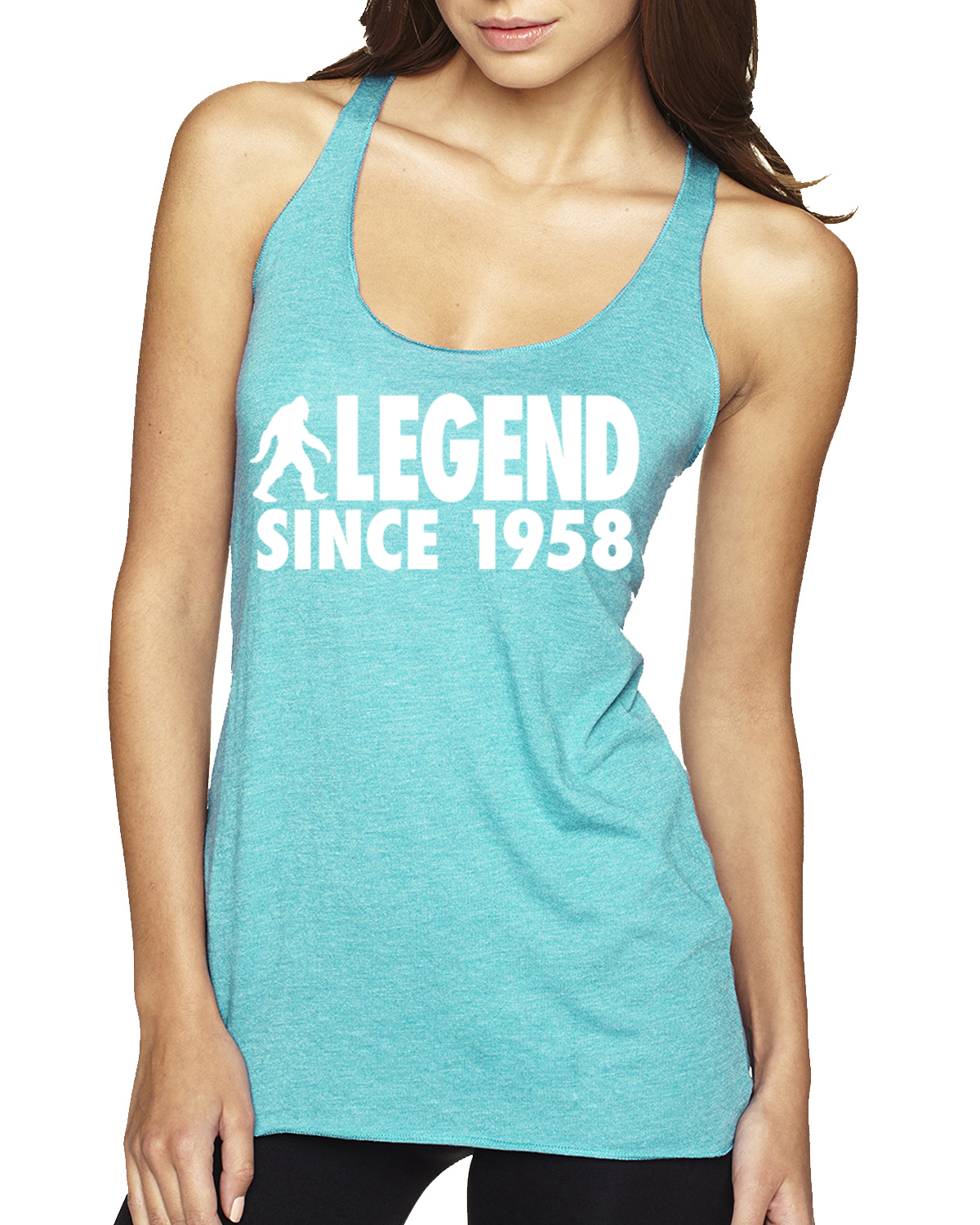 Bigfoot Sasquatch Legend Since 1958 Tri-Blend Racerback Tank Top - Picture 5 of 16