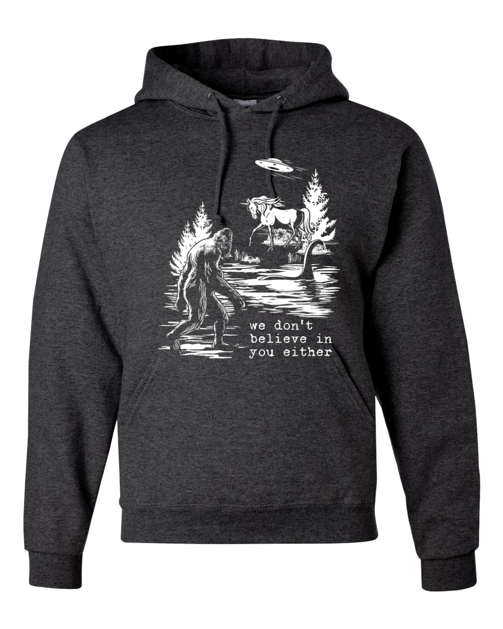We Don't Believe Either Bigfoot Unicorns Unisex Hoodie Sweatshirt - Picture 7 of 28