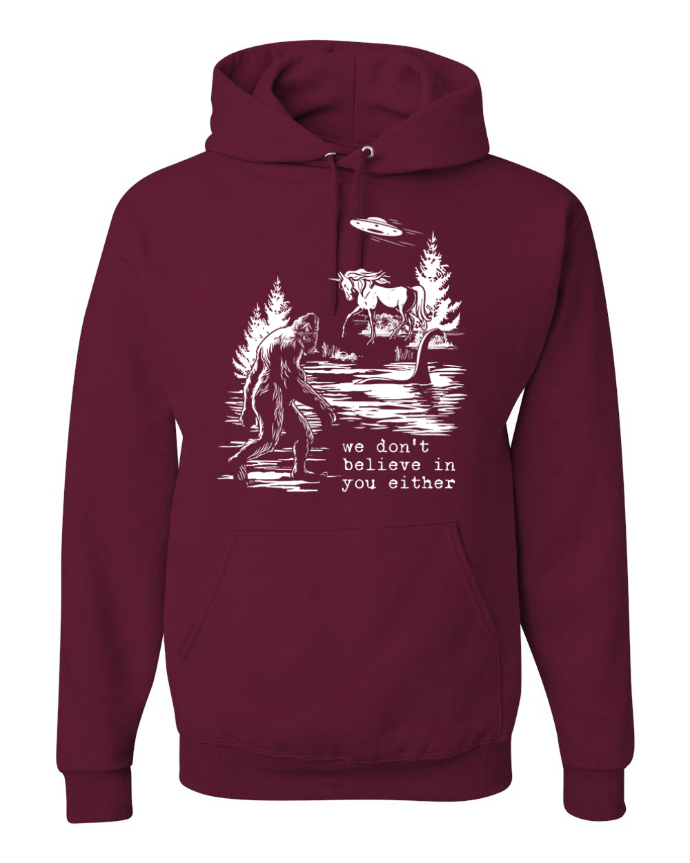 We Don't Believe Either Bigfoot Unicorns Unisex Hoodie Sweatshirt - Picture 11 of 28