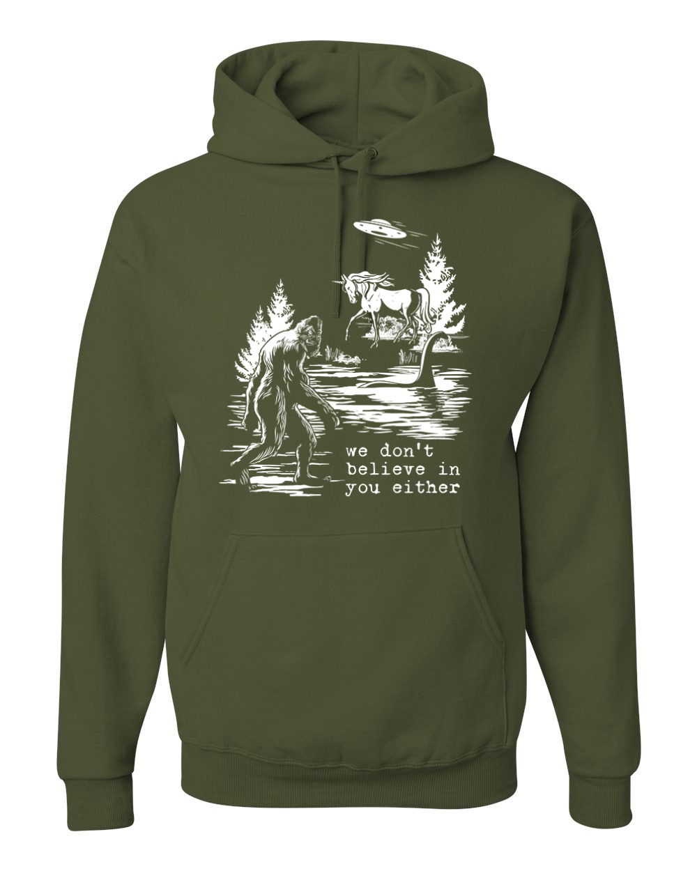 We Don't Believe Either Bigfoot Unicorns Unisex Hoodie Sweatshirt - Picture 25 of 28