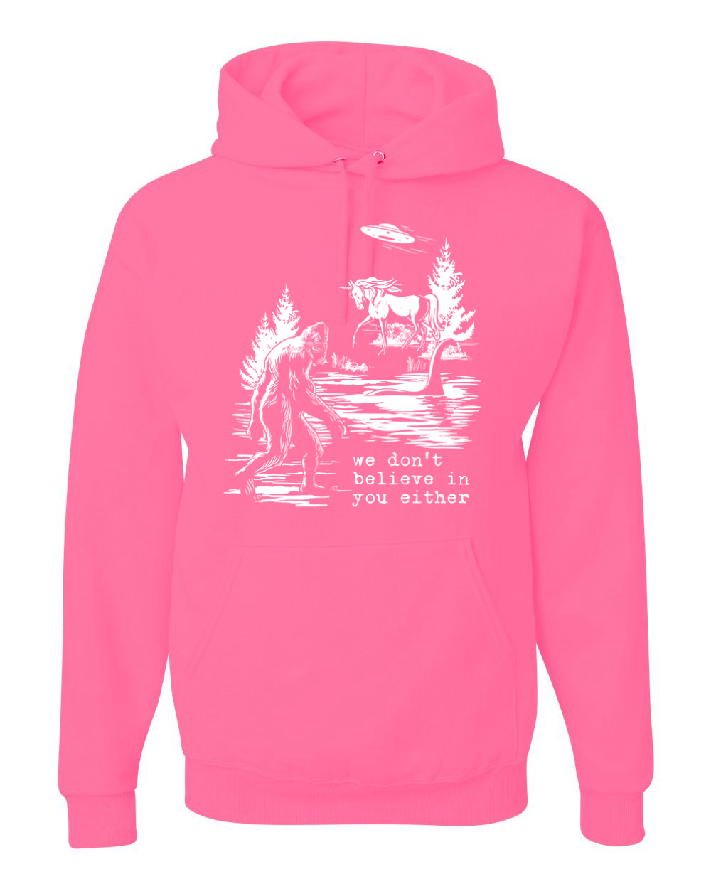 We Don't Believe Either Bigfoot Unicorns Unisex Hoodie Sweatshirt - Picture 13 of 28