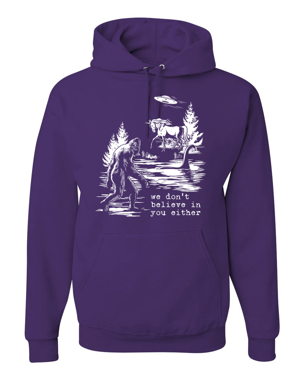We Don't Believe Either Bigfoot Unicorns Unisex Hoodie Sweatshirt - Picture 15 of 28