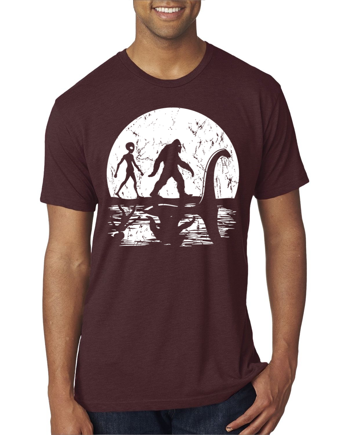 Camiseta Moon Silhoutte Bigfoot Shadow Big 3 Myths Hombres Premium Tri Blend - Imagen 13 de 17