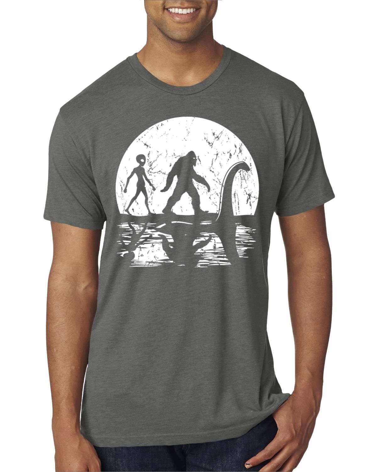 Camiseta Moon Silhoutte Bigfoot Shadow Big 3 Myths Hombres Premium Tri Blend - Imagen 15 de 17