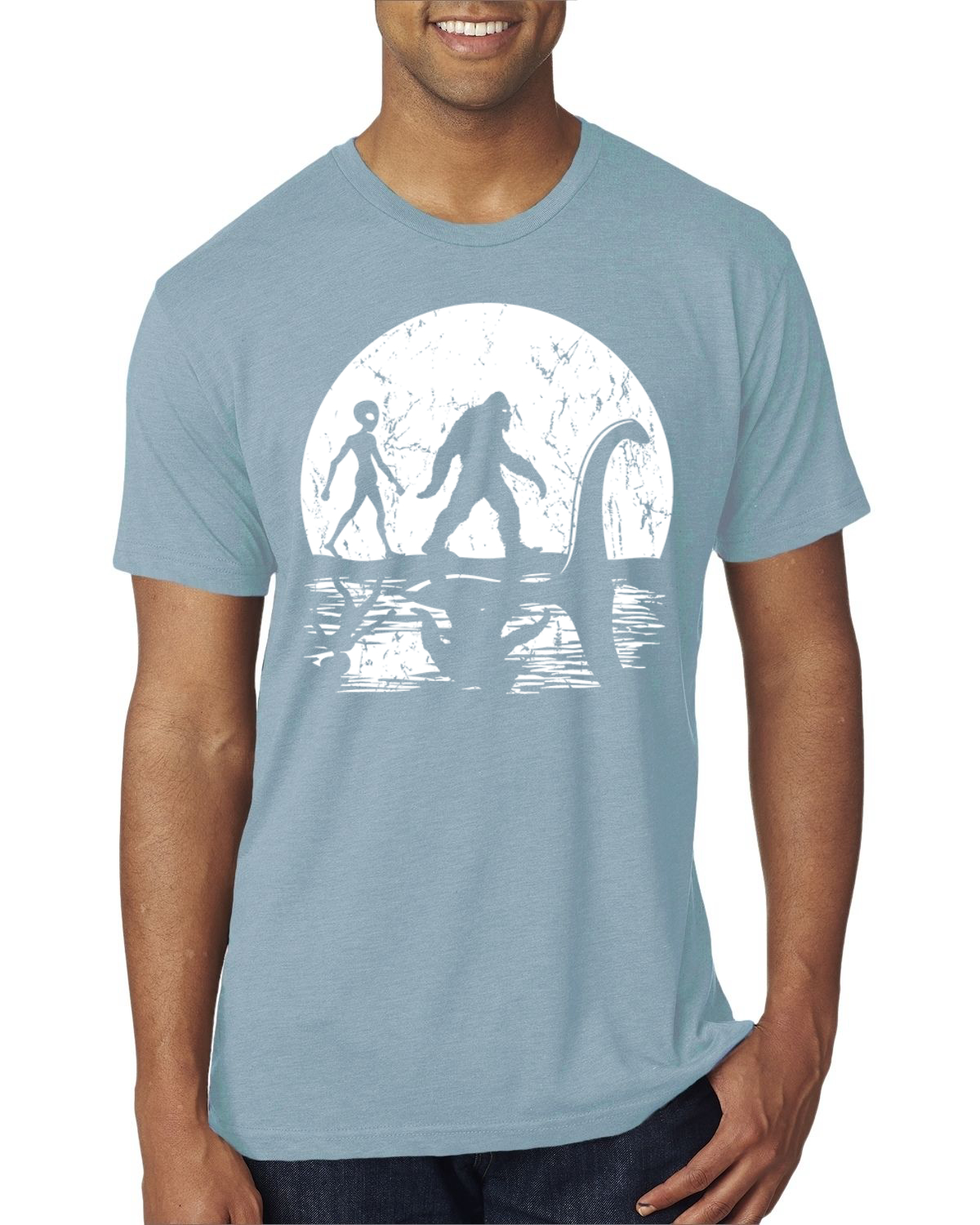 Camiseta Moon Silhoutte Bigfoot Shadow Big 3 Myths Hombres Premium Tri Blend - Imagen 16 de 17