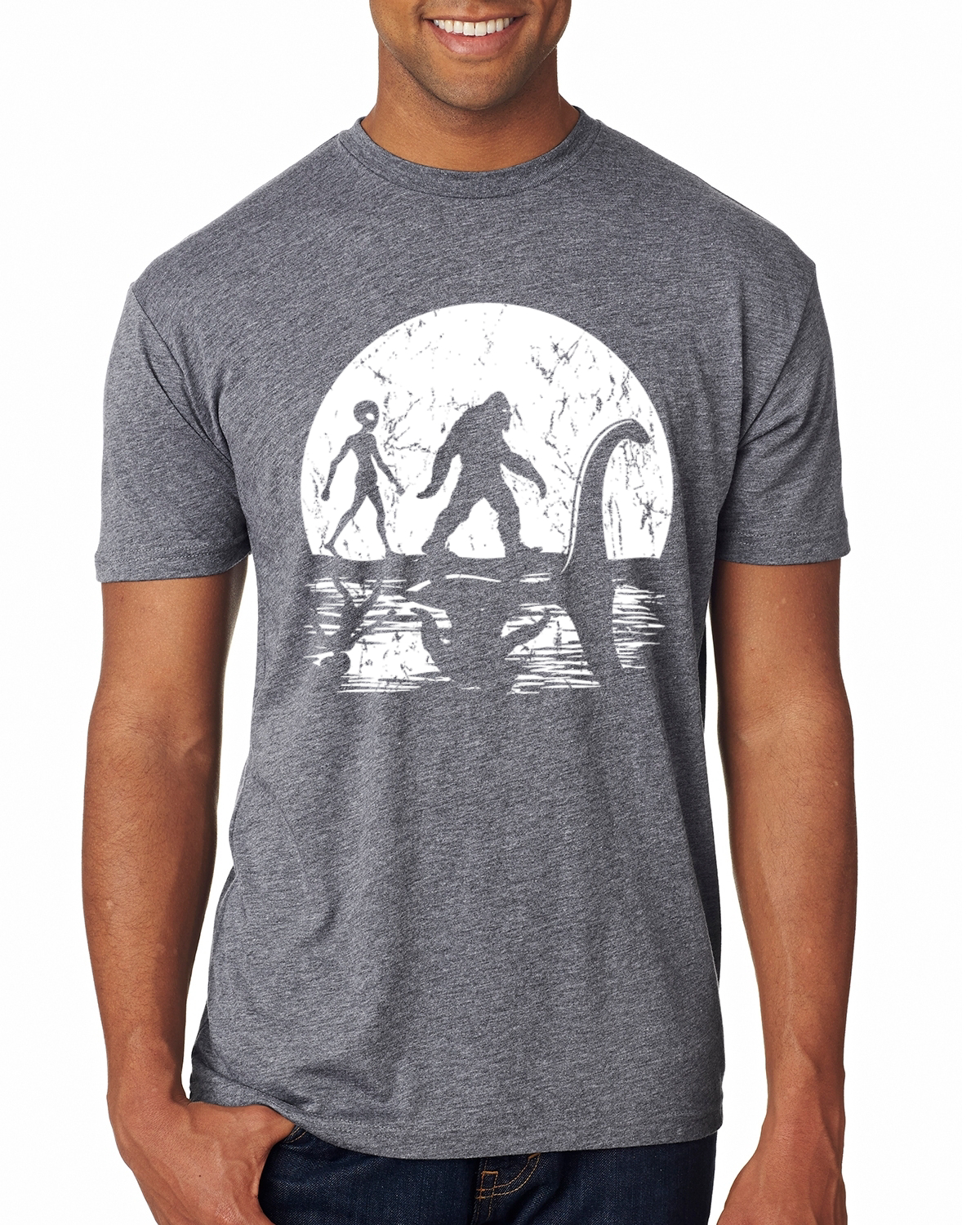 Camiseta Moon Silhoutte Bigfoot Shadow Big 3 Myths Hombres Premium Tri Blend - Imagen 6 de 17