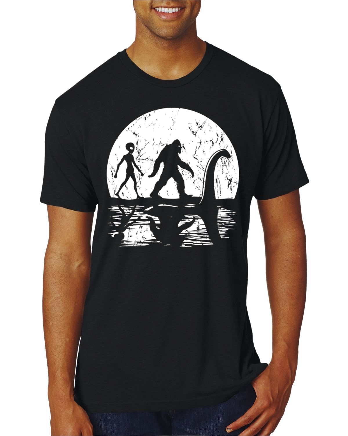 Camiseta Moon Silhoutte Bigfoot Shadow Big 3 Myths Hombres Premium Tri Blend - Imagen 14 de 17