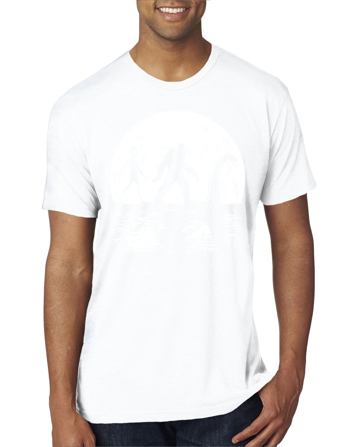 Camiseta Moon Silhoutte Bigfoot Shadow Big 3 Myths Hombres Premium Tri Blend - Imagen 17 de 17