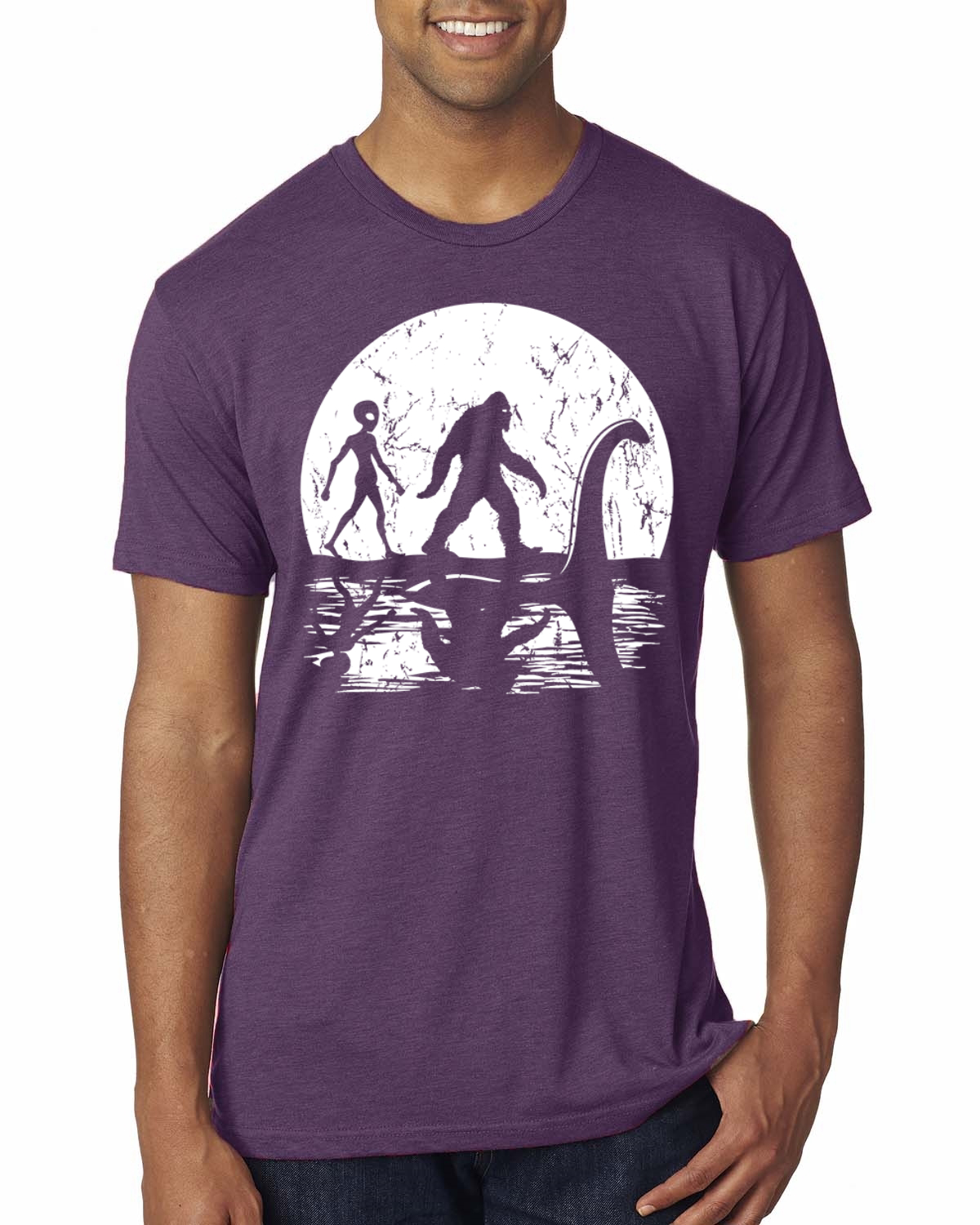 Camiseta Moon Silhoutte Bigfoot Shadow Big 3 Myths Hombres Premium Tri Blend - Imagen 9 de 17