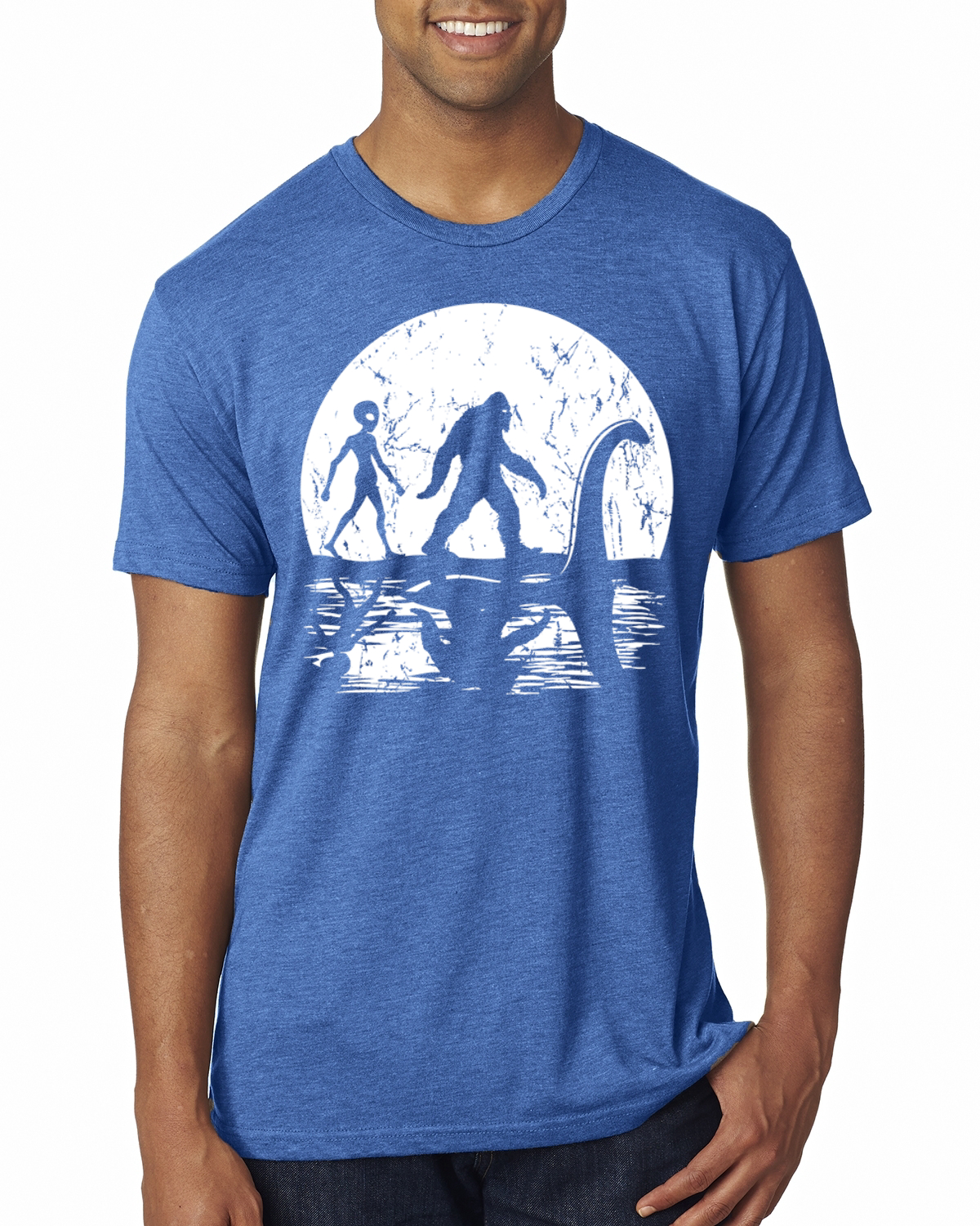 Camiseta Moon Silhoutte Bigfoot Shadow Big 3 Myths Hombres Premium Tri Blend - Imagen 11 de 17